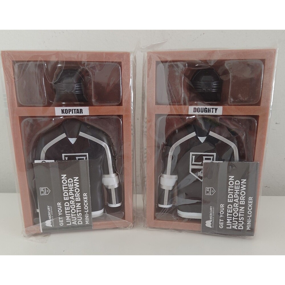 Set of 2 LOS ANGELES KINGS DREW DOUGHTY NHL HOCKEY MINI LOCKER SERIES